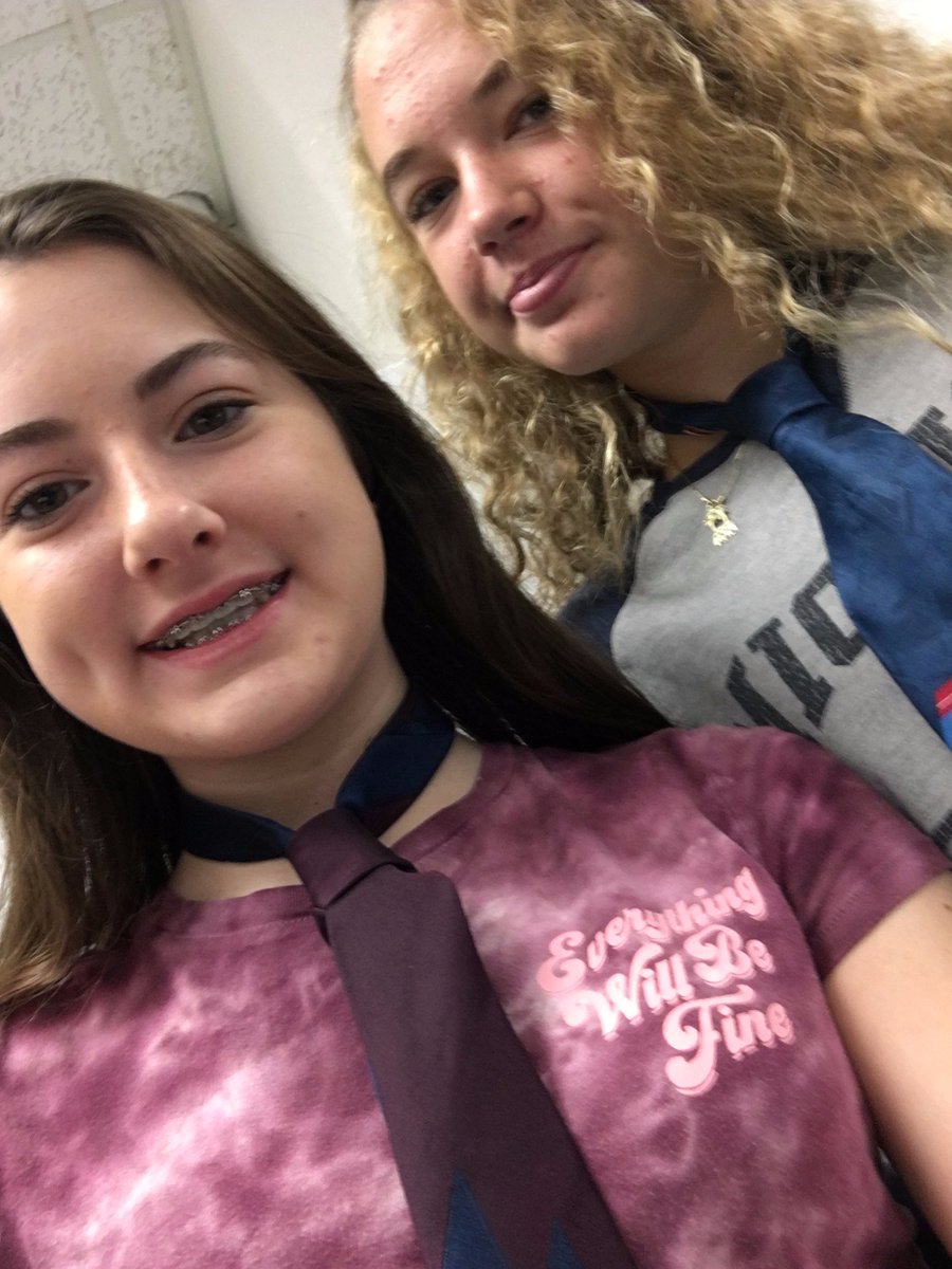 MCHealth8's tweet photo. Students in 8th grade Life Skills class learned how to tie a tie. https://t.co/Y5Z4IZoJoi