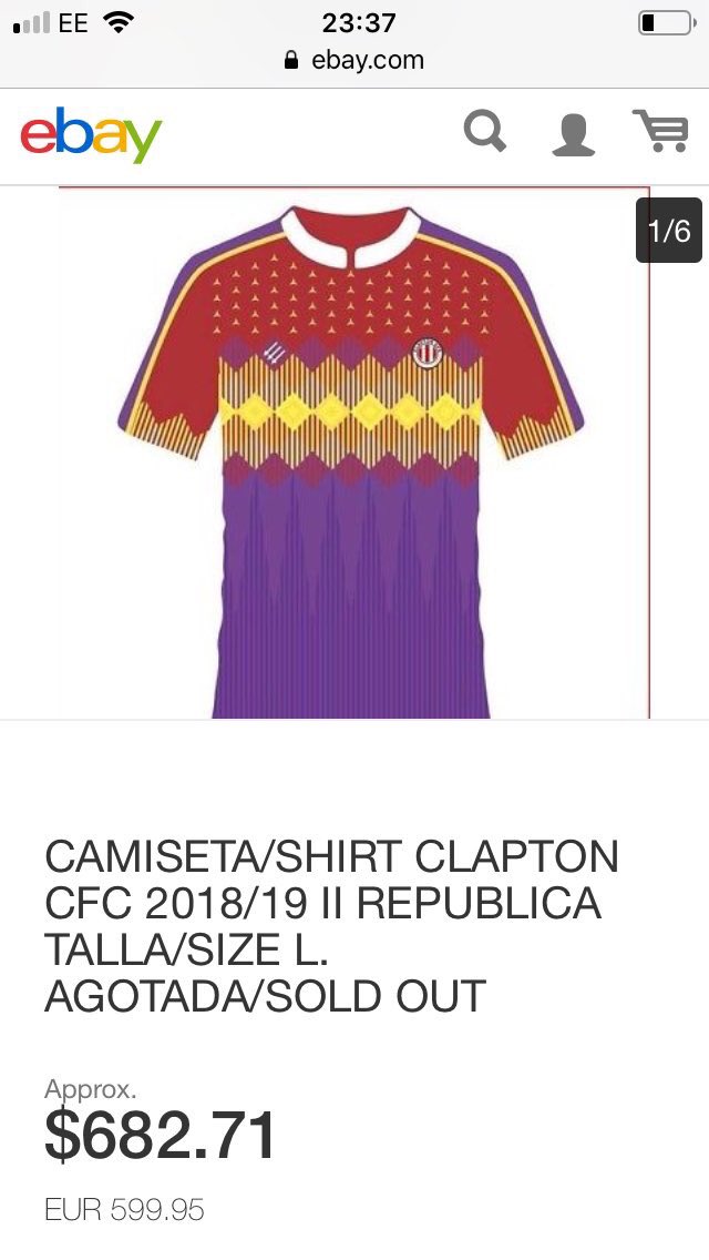 Clapton CFC on Twitter: "1. Quien pague este dinero por una camiseta de fútbol idiota. 2. Volveremos a poner a la venta más camisetas una vez hayamos entregado todos los pedidos
