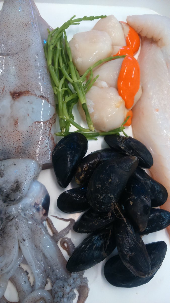 Just a thought! Paella for dinner tonight - West Country Squid, Scottish Scallops, Brancaster Mussels, Monk Fish #fish #newmarket #shoplocal #independent supportindependent #eatshopbuyuselocal