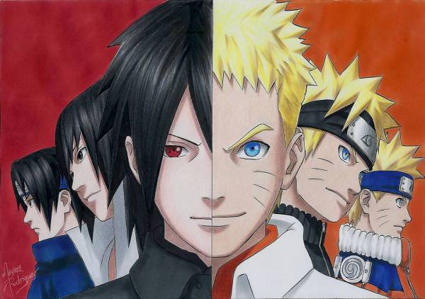 DESENHO - Naruto e Sasuke.