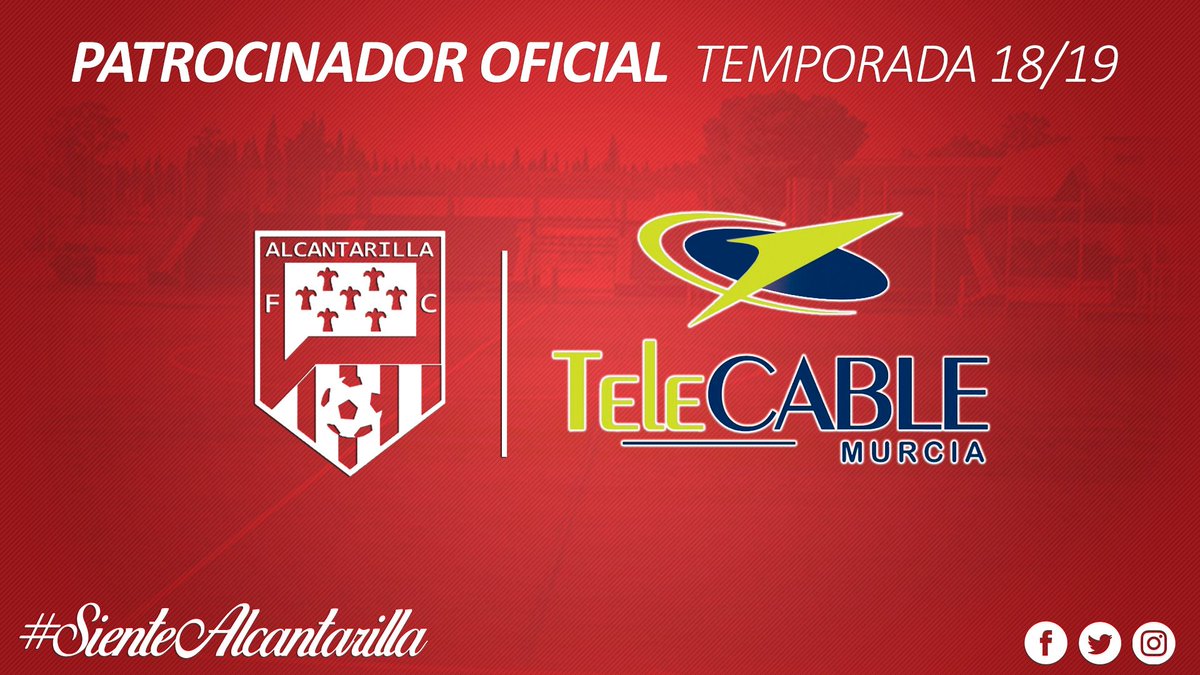 [#PATROCINADOR]📺🤝 Acuerdo con #TeleCableMurcia como patrocinador #OFICIAL del <a href="/AlcantarillaFC/">Alcantarilla FC</a> para la temporada 18/19. ¡Gracias por vuestro apoyo! #SienteAlcantarilla❤⚪