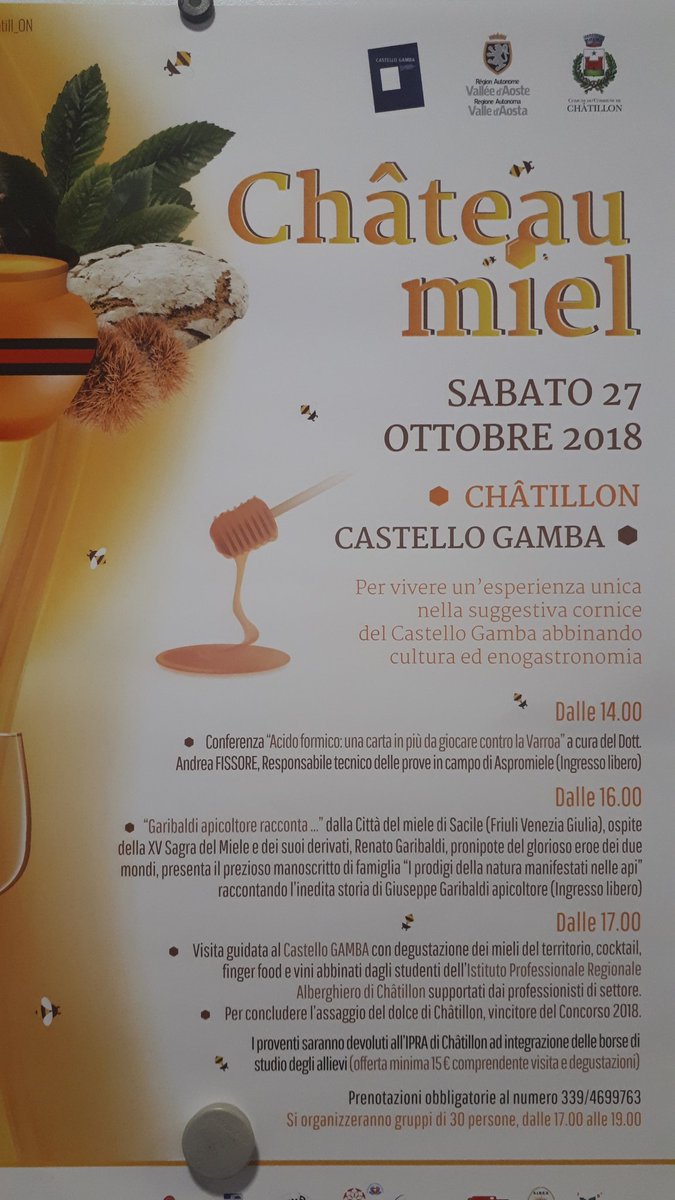 Questa sera Chateau miel al Castello Gamba, sinergie di #eccellenzevda: gusto e cultura di un territorio. Non perdetelo!
