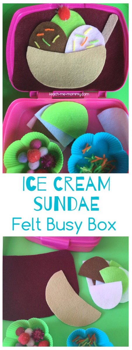 ReneeBabyCake's tweet photo. Make this felt ice cream sundae busy box for hours of fun during traveling or quiet time! https://t.co/DSjXM1BHqJ https://t.co/4IG7MDMuKv