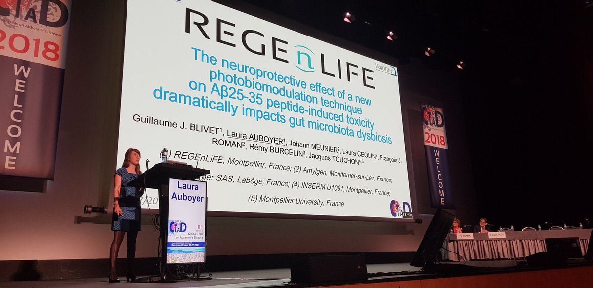 REGEnLIFE1's tweet photo. "The neuroprotective effect of a new photobiomodulation technique on Abeta25-35 induced toxicity dramatically impacts the gut microbiota dysbiosis" by Laura Auboyer, PhD @Amylgen @Vaiomer #CTAD2018 https://t.co/I6q3rYVplQ