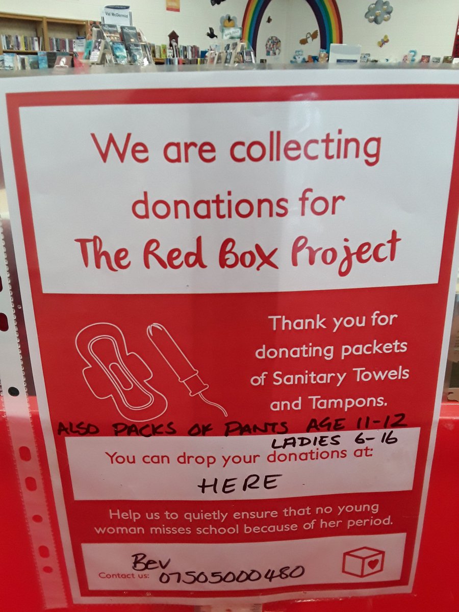 WFlibraries's tweet image. We are collecting for #TheRedBoxProject here at #AiredaleLibrary any donations welcome!