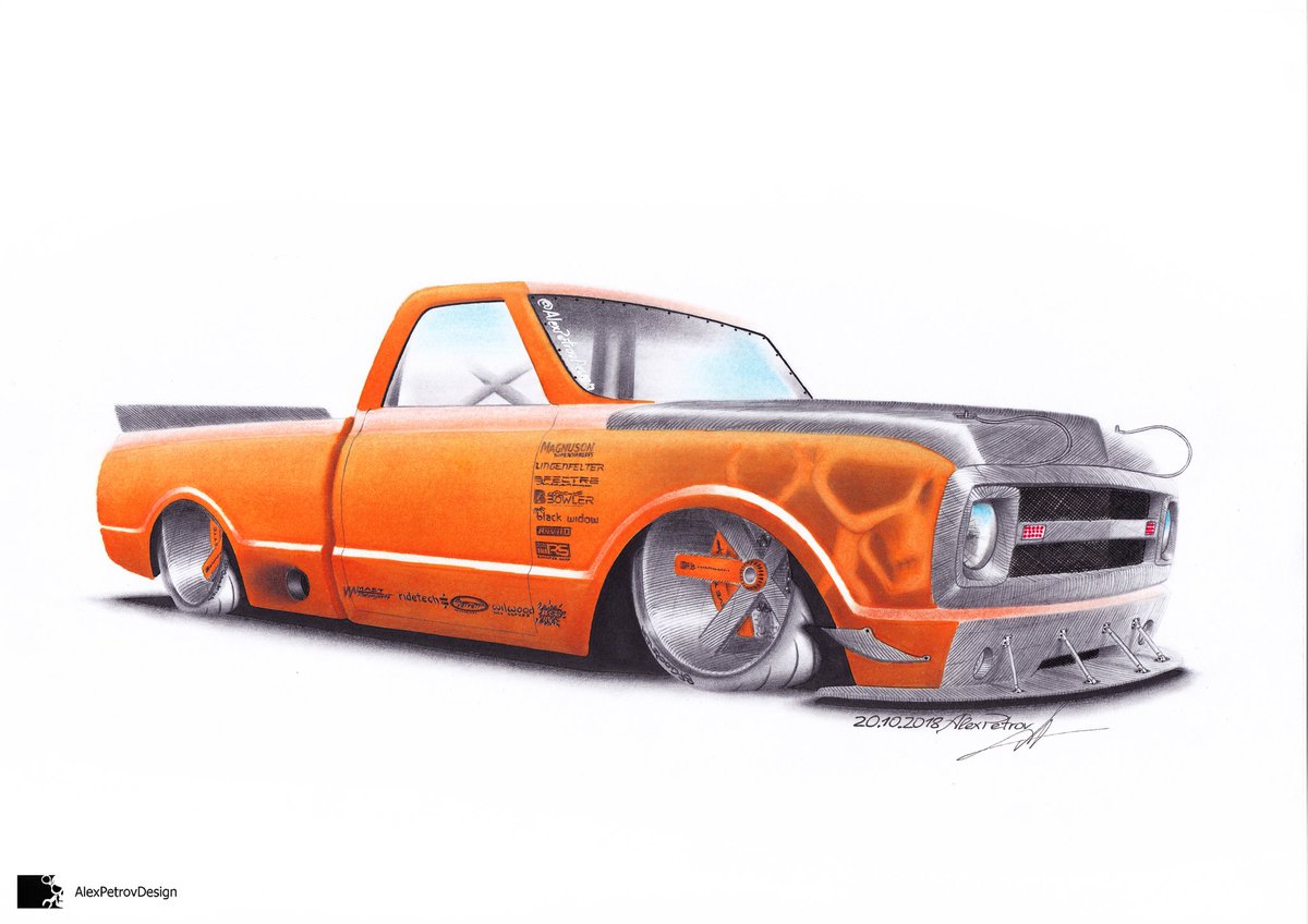 AlexP_Design's tweet image. Chevrolet C10. A4, markers and pencils. Lines by Chris Dunlop
#chevrolet #c10 #protouring #art #sketch #drawingcars #prismacolor #copic #alexpetrovdesign #magnusonsuperchargers #mastmotorsports #detroitspeed  #carbon #carbonfiber #widebody #tracktool #autocross #squarebody