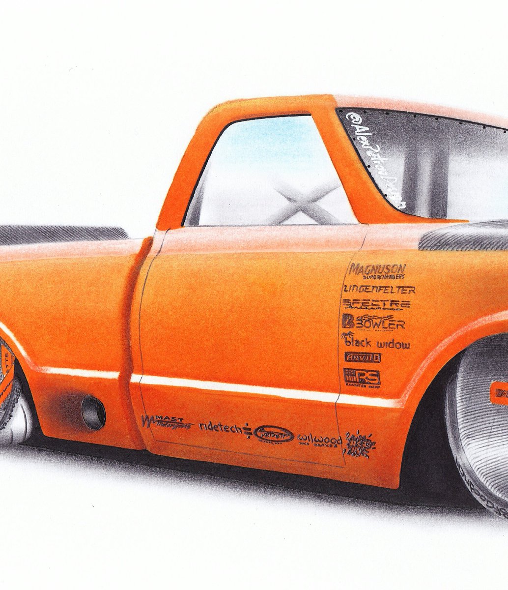AlexP_Design's tweet image. Chevrolet C10. A4, markers and pencils. Lines by Chris Dunlop
#chevrolet #c10 #protouring #art #sketch #drawingcars #prismacolor #copic #alexpetrovdesign #magnusonsuperchargers #mastmotorsports #detroitspeed  #carbon #carbonfiber #widebody #tracktool #autocross #squarebody
