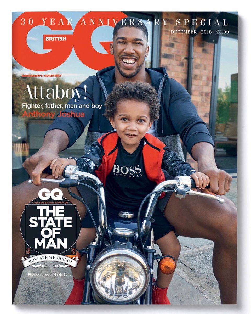anthonyjoshua's tweet image. So proud of my young cub! Star Boy 🌟 @BritishGQ