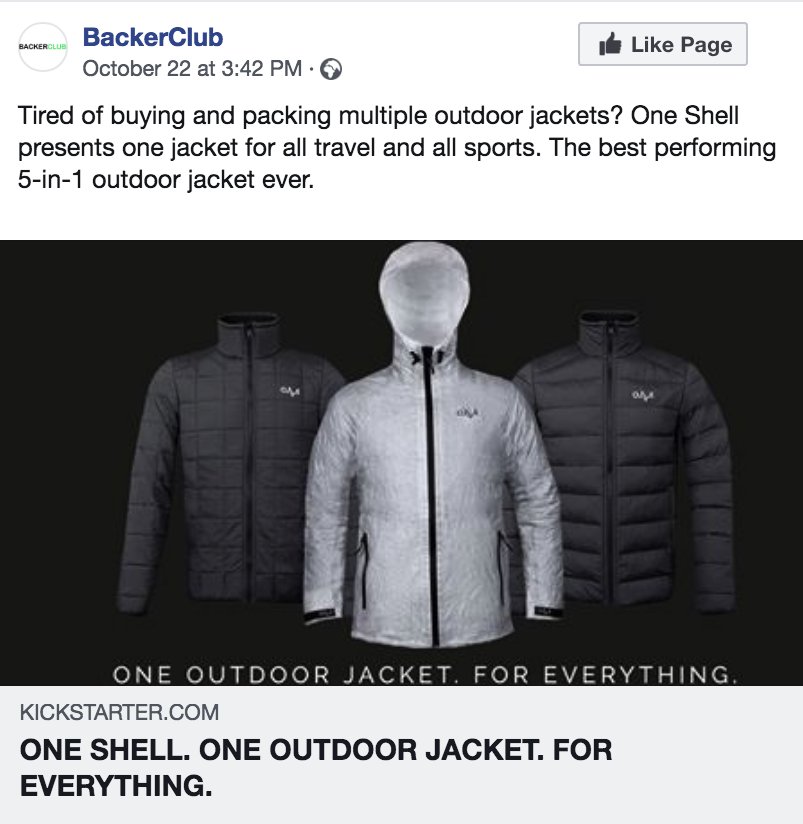 oneshelljackets's tweet image. Thanks, BackerClub for mentioning One Shell Jackets on your page! 😀👍Check out our Kickstarter page at ➡✨ kck.st/2OsXl40
