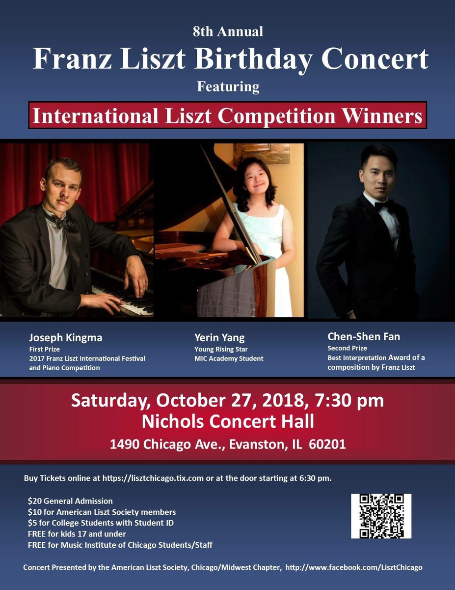 Tonight ! #liszt #concert #pianorecital #chicago <a href="/miccommunity/">MusicInstituteOfChicago</a> <a href="/eso_symphony/">Evanston Symphony</a> <a href="/chicagotribune/">Chicago Tribune</a> <a href="/WFMTclassical/">WFMT</a> <a href="/PianoForte_Chi/">PianoForte Chicago</a> <a href="/MusicInstPrez/">MIC</a> <a href="/bienenconcerts/">Concerts at Bienen</a> <a href="/BienenSchoolNU/">Northwestern Bienen School of Music</a>