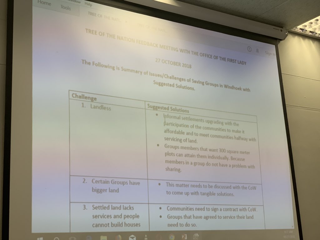 KalondoMonica's tweet photo. @FLON_Namibia Mr Job presented on challenges facing Groups and proposed community-led solutions, incl allowing communities to service land themselves, reduce 300sqm plot size limitation to allow incremental development and funding for communities to service land and build low income housing https://t.co/tqVd22zzcL