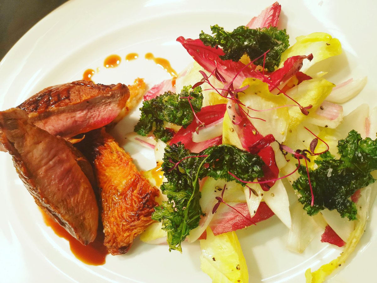 Would you like to eat this amazing dish? #Cooking #duck #french #ashbrown #Salad #crispykale #comfortfood #foodie #London #eventplanner #SaturdayMorning #brunch