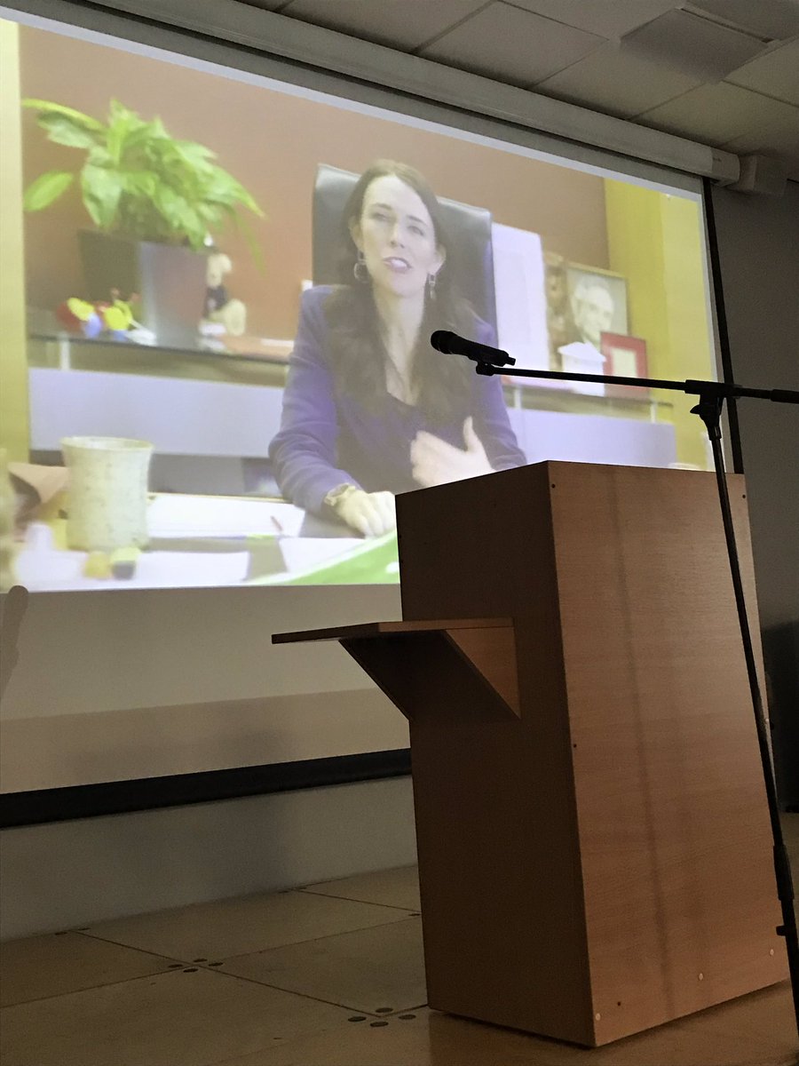 whocaresscot's tweet photo. Our next speaker is introduced by New Zealand Prime Minister @jacindaardern by video #CareGlobalGathering https://t.co/LsDZcv3ITS