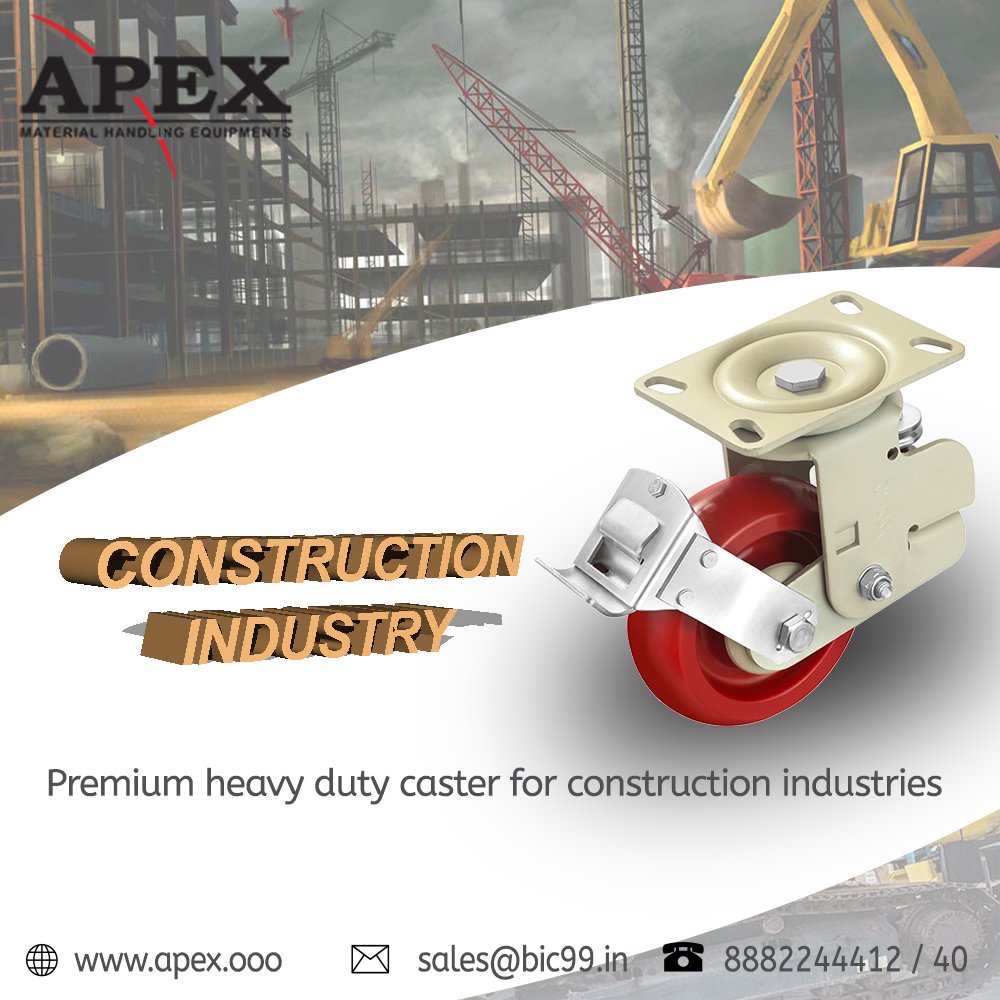 BicIndia's tweet photo. Apex heavy duty caster for construction industries... strong and durable #apex #BIC #Apexcaster #Apextrolleys #apexwheels #apexclamps #heavydutycaster #mediumdutycaster #lightdutycaster #clamps #wheels #casterwheel #platformtrolley #foldabletrolley #nylonwheel #puwheel #cpwheel https://t.co/ir7UJzsaZB