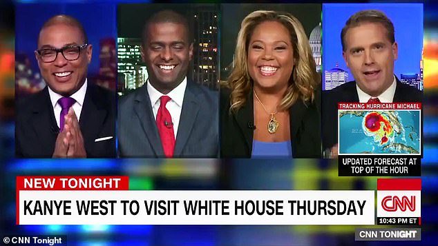 RealNiceMike's tweet photo. @CNNTonight @CNN @donlemon Remember how responsible all of you were when you called #KanyeWest a #TokenNegro and laughed about.
#VoteForCivility #VoteForRepublicans #JobsNotMobs https://t.co/Rl8dnC2gcj