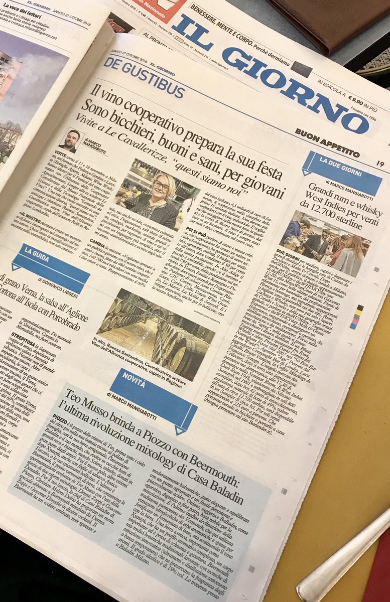 BRAMAsocial's tweet photo. Lo spazio #novità della pagina De Gustibus de @qn_giorno oggi in edicola Marco Mangiarotti l’ha dedicato a #BirraBaladin e al #Beermouth.
#TeoMusso
#DennisZoppi #GiacomoDonadio 

#mixology
#birra #vermouth
#BeermouthBaladin
#cocktail 
#DeGustibus #buonappetito
#BRAMAComunicazione https://t.co/wHLpICstzL
