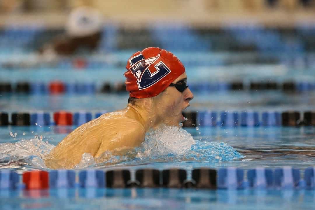 LewisburgSwim's tweet photo. Senior Matt Hogenbirk in the pool taking his last Patriot Warm up this morning prepping for the state meet. Matt has given Lewisburg 6 amazing seasons and will cap it off today with 3 races. @objeannie https://t.co/gGe764Va4r
