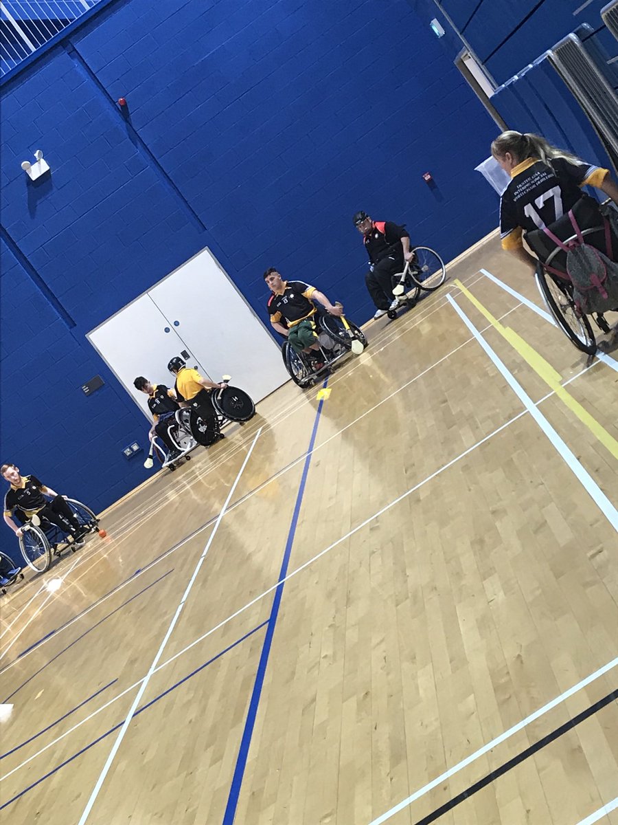 #wheelchairhurling inter provincial tournament final at Sports Ireland National Indoor Arena Dublin @UlsterGAA @ConnachtGAA @gaaleinster @MunsterGAA @TonyWatene @KensingtonRoyal #gamesforall @officialgaa da-flp.com @FermanaghGAA