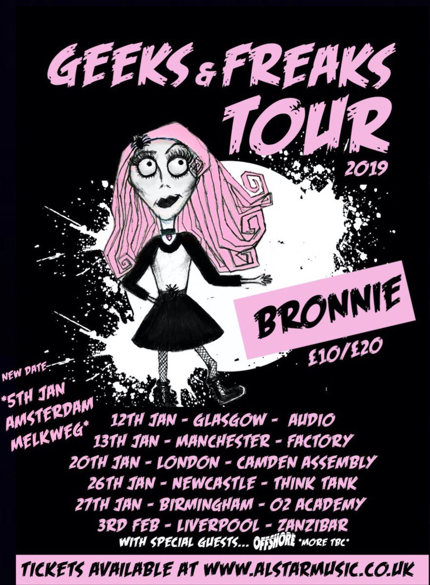 BronnieMusic's tweet photo. Who would you like to see as support acts on my January/February 'Geeks &amp; Freaks Tour'? https://t.co/A52zuL4i48