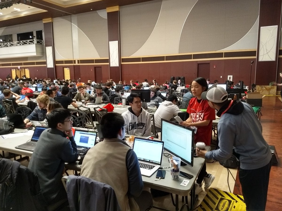 OSUengineering's tweet photo. #hackohio2018 has set a new bar... creative, collaborative students fill that ballroom! Follow the action today/tomorrow with @hackohio https://t.co/NaYIHegXJ1