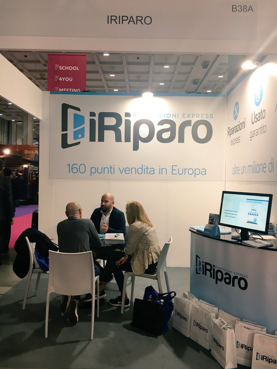 160 punti vendita in Europa e riparazioni express: <a href="/iRiparo/">iRiparo - Official</a> vi aspetta allo stand B38A nella collettiva Soci Assofranchising al <a href="/FranchisingMI/">SaloneFranchisingMI</a> #SFM18
