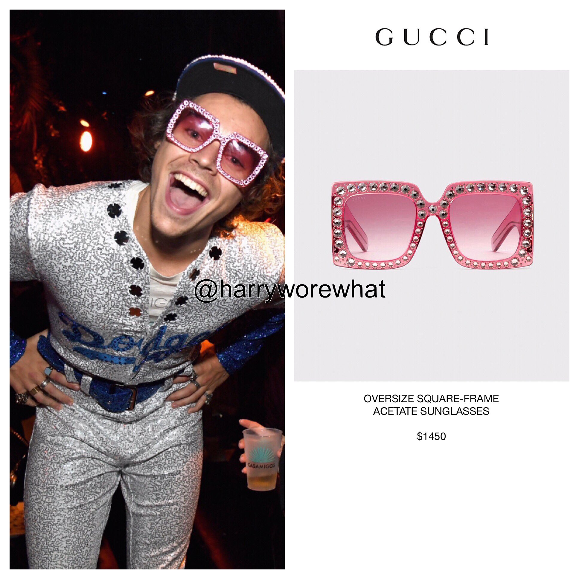 Harry Wore What on Twitter: "Harry wore $1450 #Gucci 'Oversize square