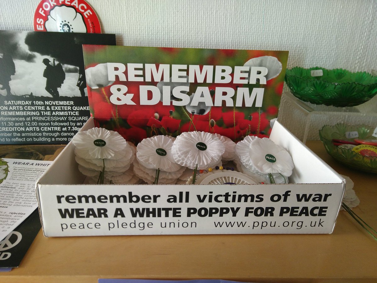 Very pleased to visit #Exeter Peace Shop, run by @ExeterCND, today. They tell me their #whitepoppy sales are going well. #RememberandDisarm #PacifistNotPassive