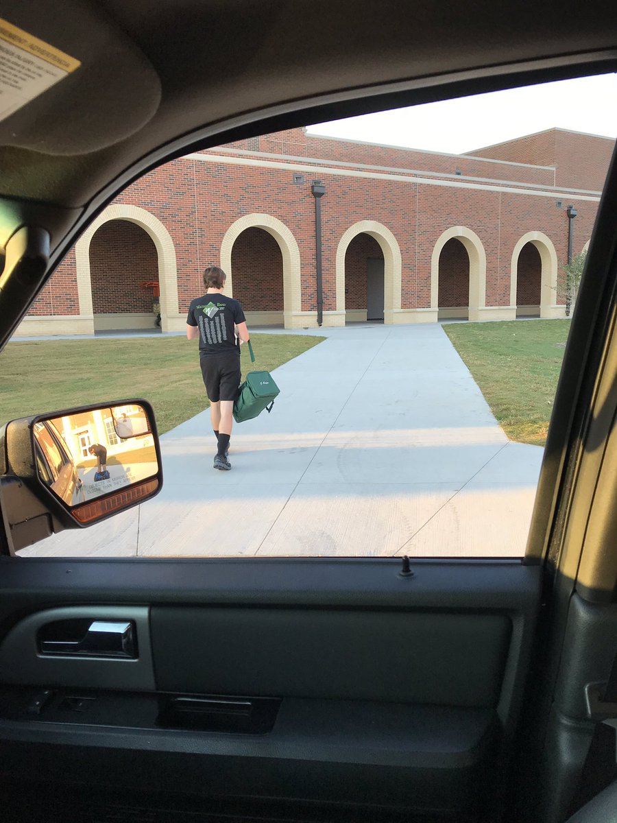 limitone84's tweet photo. Yup!  8:00 am Saturday morning and dropping this amazing child of mine off at the band hall to get this day started!  Good luck at AREA today!! All their hard work and dedication on the field and in the classroom is dedication to the max!  
#bandmomin
#whsspiritofwaxahachieband https://t.co/QczeEJ3QQm