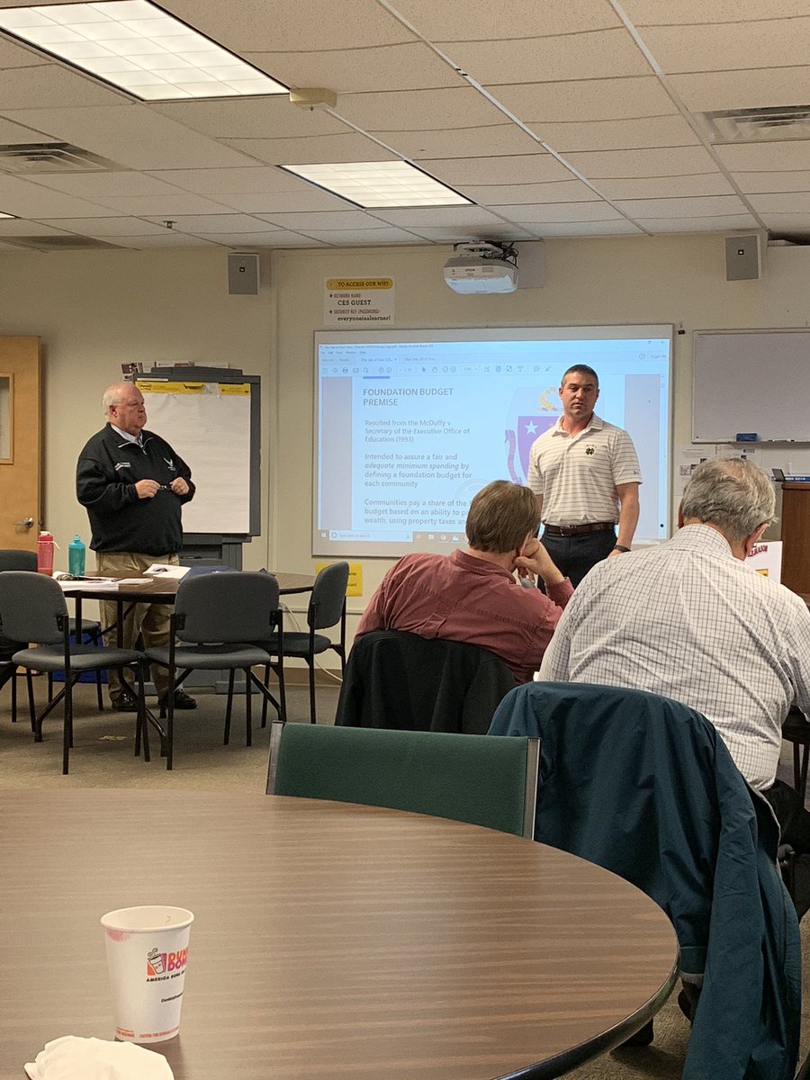DevinMSheehan's tweet image. Great presentation by @SpringfieldK12  Superintendent Dan Warwick and CFO Pat Roach on education funding and urban education in the Connecticut River Valley for the @MASCSchoolComm Division meeting. #MAEdu #FBRC