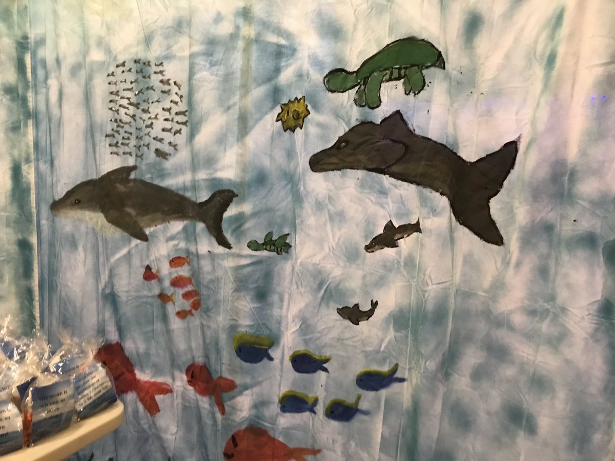 cosper_science's tweet photo. #CMSRobotics exhibit team & our beautiful booth! Who’s ready to fish? #EmpowerCMS @Cburgmiddle @TCBOE https://t.co/G5pr34RInW