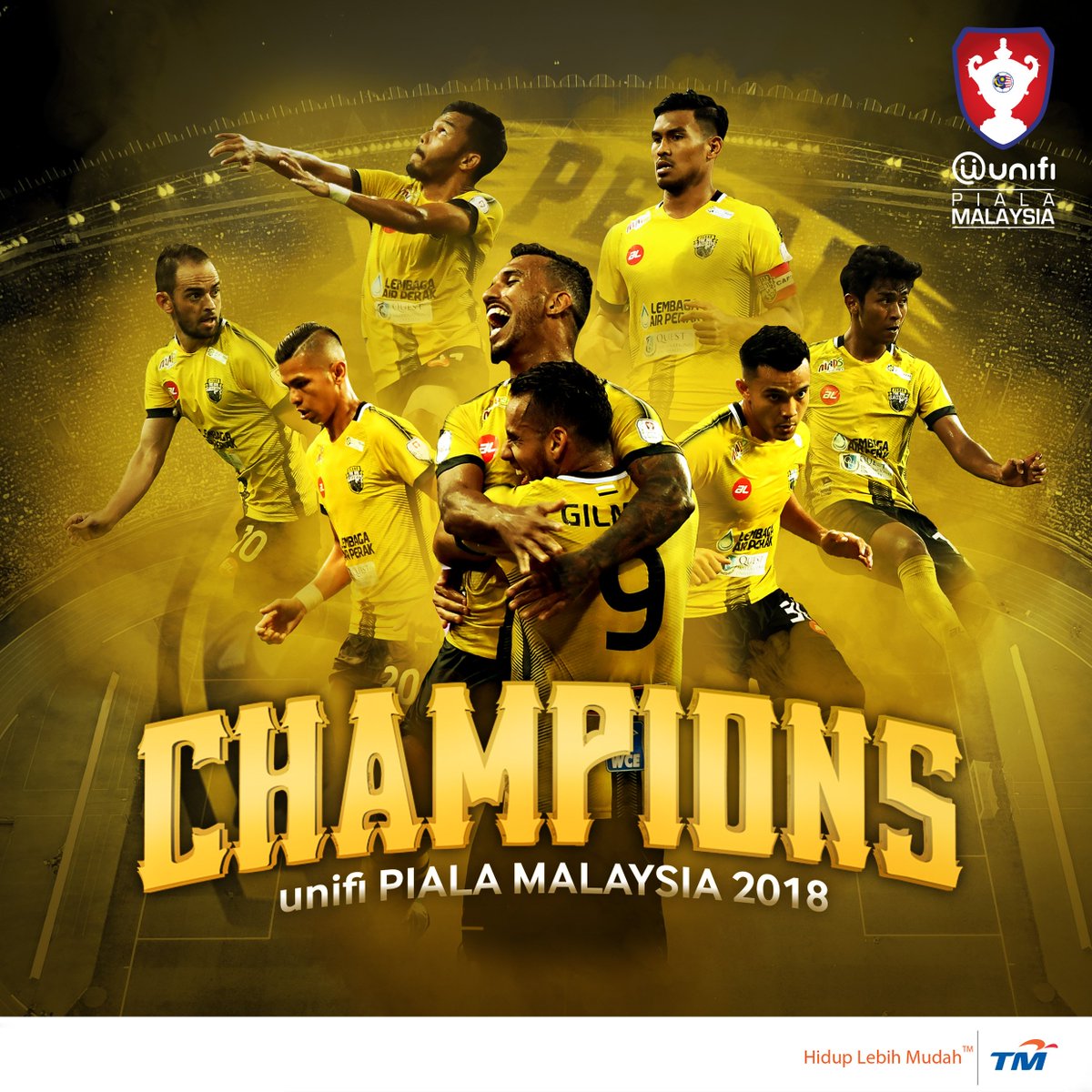 UnifiSports's tweet photo. JUARA #unifiPialaMalaysia2018, @mediaperaktbg! 🔥🔥🔥

RT tweet ini tanda anda bangga dengan pencapaian pasukan anda, penyokong-penyokong #TheBosGaurus! https://t.co/Jg6wcrh4Bo
