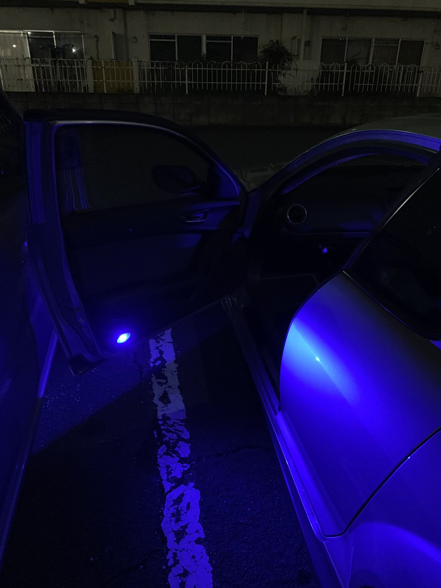 Hiロya ウェルカムランプとカーテシランプを青にした もちろん上下碧ちゃんを意識しての青だぜ 上下碧 ウェルカムランプ カーテシランプ 青 Hiロya ウェルカムランプとカーテシランプを青にした もちろん上下碧ちゃんを意識しての青だぜ 上下碧 ウェルカムランプ カーテシランプ 青
