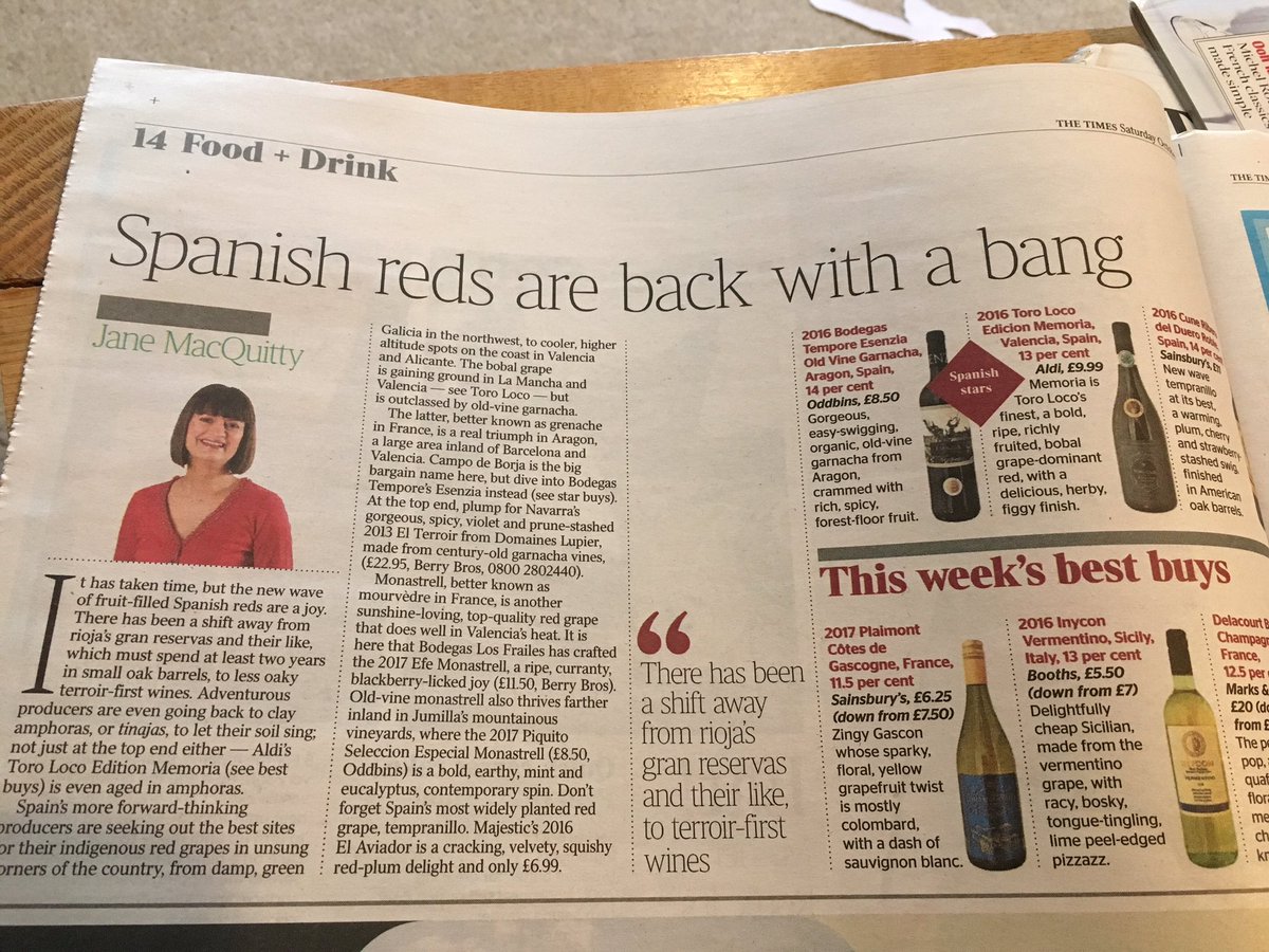 A good day for <a href="/ALDI_UK/">Aldi</a> ‘Lot Series’ wines: <a href="/SaturdayKitchen/">SaturdayKitchen</a> (Lot XI Chard) and The Times (Toro Loco Edicion Memoria):