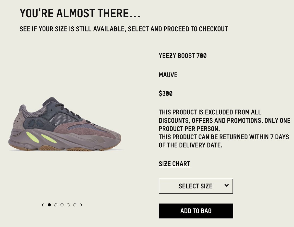 yeezy boost 700 mauve sizing