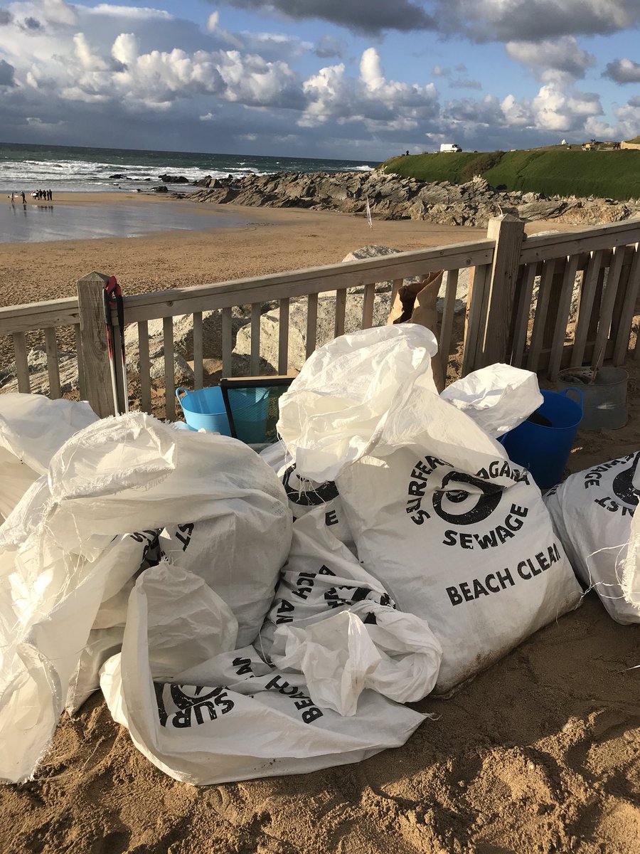 Incredible to see the amount of #plastic found on what looks like a beautifully clean #fistralbeach. Great to be a part of the @sascampaigns for the #ABRC18 @EnvAgencySW