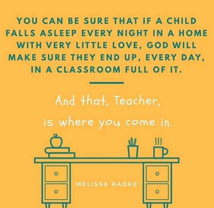 Many of us say that the most difficult students never miss school. Maybe this is why! Those littles need our love!