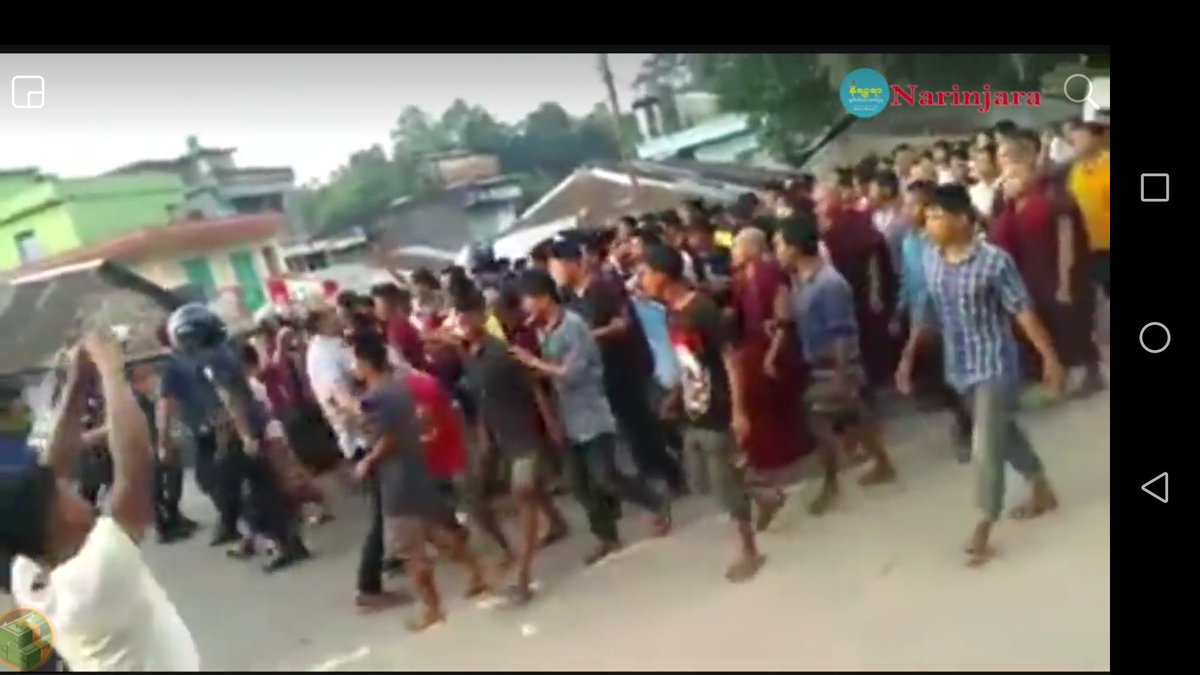 One Buddha image and an ordination hall located in Guimara tsp.,Chittagong reg. in Bangladesh was destroyed by Bengalis and a troop of Bangladesh armed forces at 3am on October 23rd. The local Buddhist people demonstrated on Oct 24th. against this act of violence.
