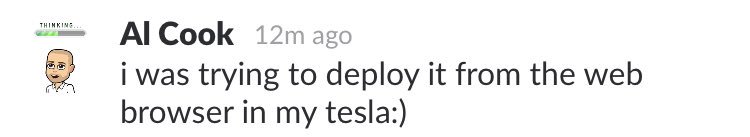 kolencherry's tweet image. I think #TwilioFlex is the first contact center platform that was successfully deployed from a @Tesla. I think @calozpom is bored on a Saturday.