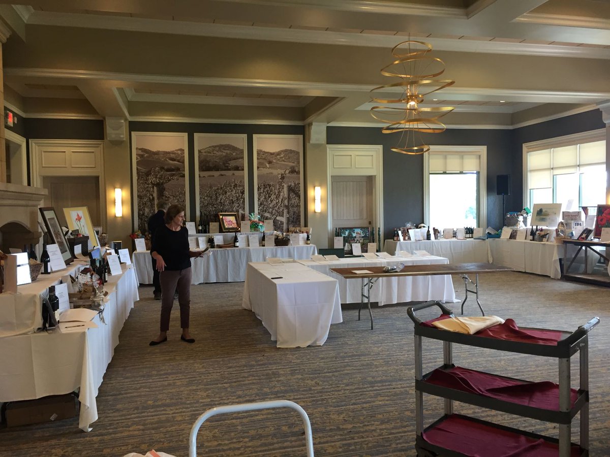 The Dining Room is getting set and the Silent Auction Room is filling up with some amazing items! #2018Gala   Ready to raise a ton of money for our Community tonight!