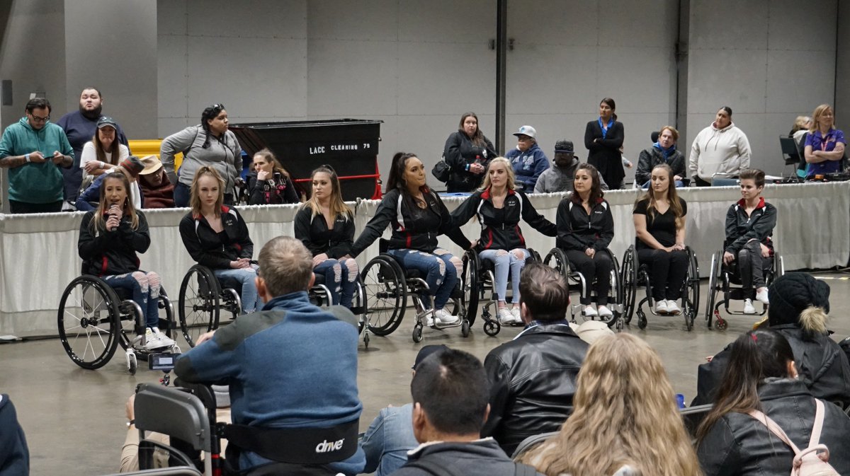 AbilitiesExpo's tweet photo. Round 2 of the @Rollettes_LA movin' and groovin' in our #AbilitiesExpo Events Arena! Just listen for the music and come by to learn some #dance movies!
#adaptivedance #wheelchairdance #beboundless18 #dance #PWD
https://t.co/5a4sKmon5Z https://t.co/LlzUAY1MRB