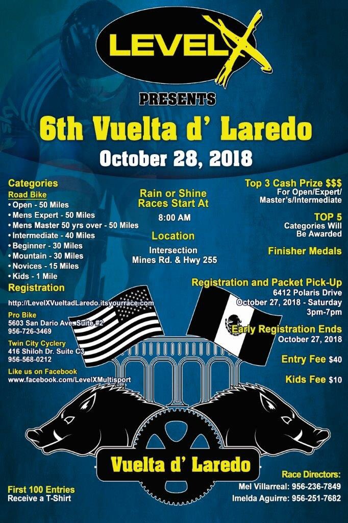 enthusedcyclist's tweet photo. Vuelta de Laredo this Sunday #Laredo #laredotx #cycling #txcyclist https://t.co/5UdKhTNbXd