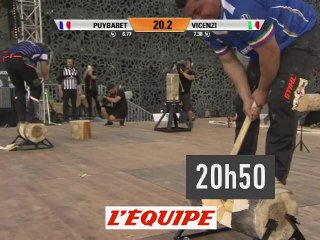 Tamala75's tweet photo. Hello @devantlatele @magiczapper j'ai l'honneur de vous informer que @lachainelequipe diffuse en ce moment les championnats du monde de #bûcheronnage. Et c'est fabuleux ! Exemple de commentaire : "Pour un castor c'est un petit goûter" https://t.co/v2kgNc0QgH