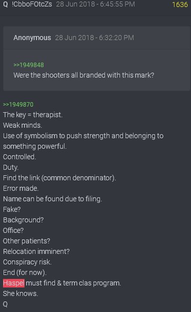 amycheapho's tweet image. Haspel knows

check out Q's timestamp too

:45:55

timestmaps are not magic
#QanonPosts