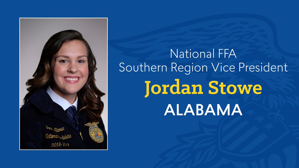 2018-19 National FFA Southern Region Vice President: Jordan Stowe, Alabama

#FFAJustOne | <a href="/AL_FFA/">Alabama FFA</a>