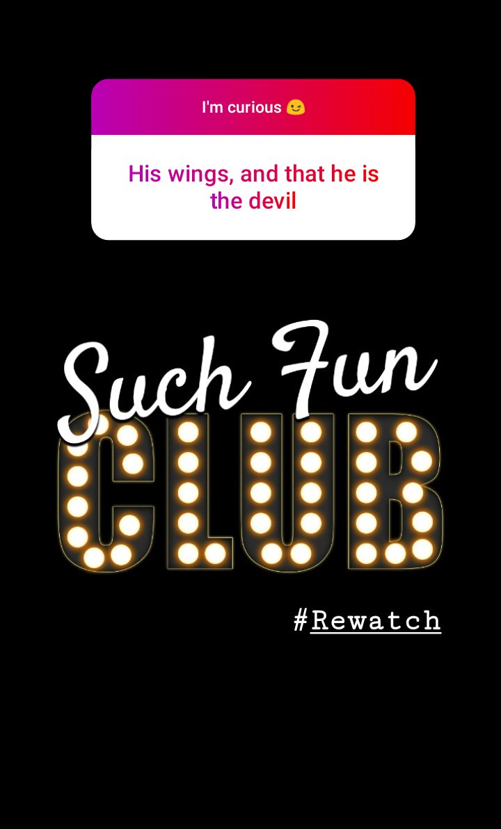 SuchFunClub's tweet photo. #poll on IG - What made you love the show?
A Devil with angel wings
#Lucifer #rewatch #SuchFunClub https://t.co/OZxHUE6SFT