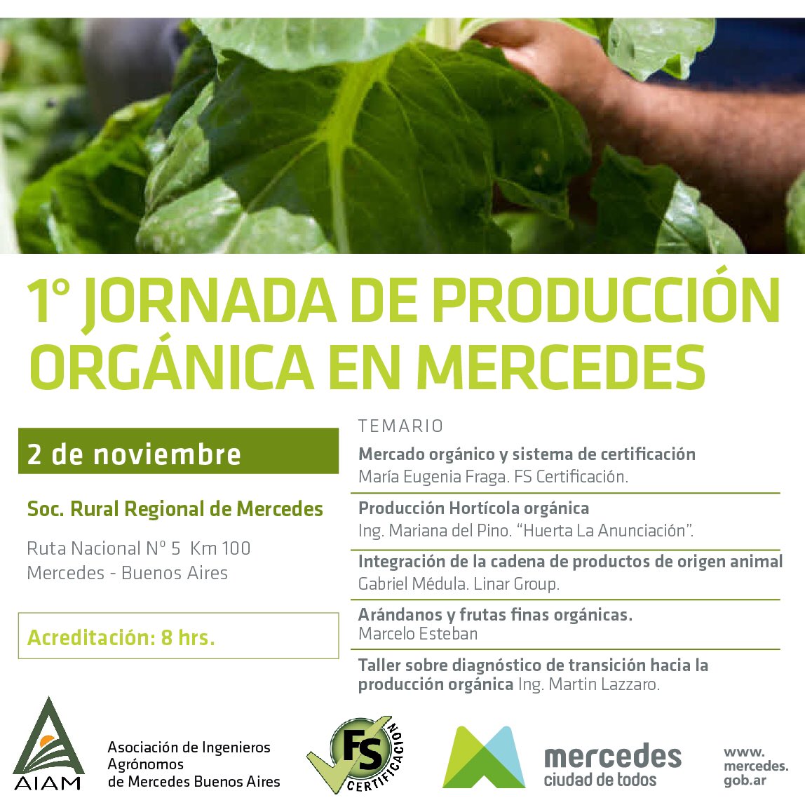 AIAMBA2's tweet photo. Viernes 2/11. Primera Jornada de Produccion Organica en Mercedes. #organicos @FoodSafetySA @munimercedes https://t.co/e4meghZZgW