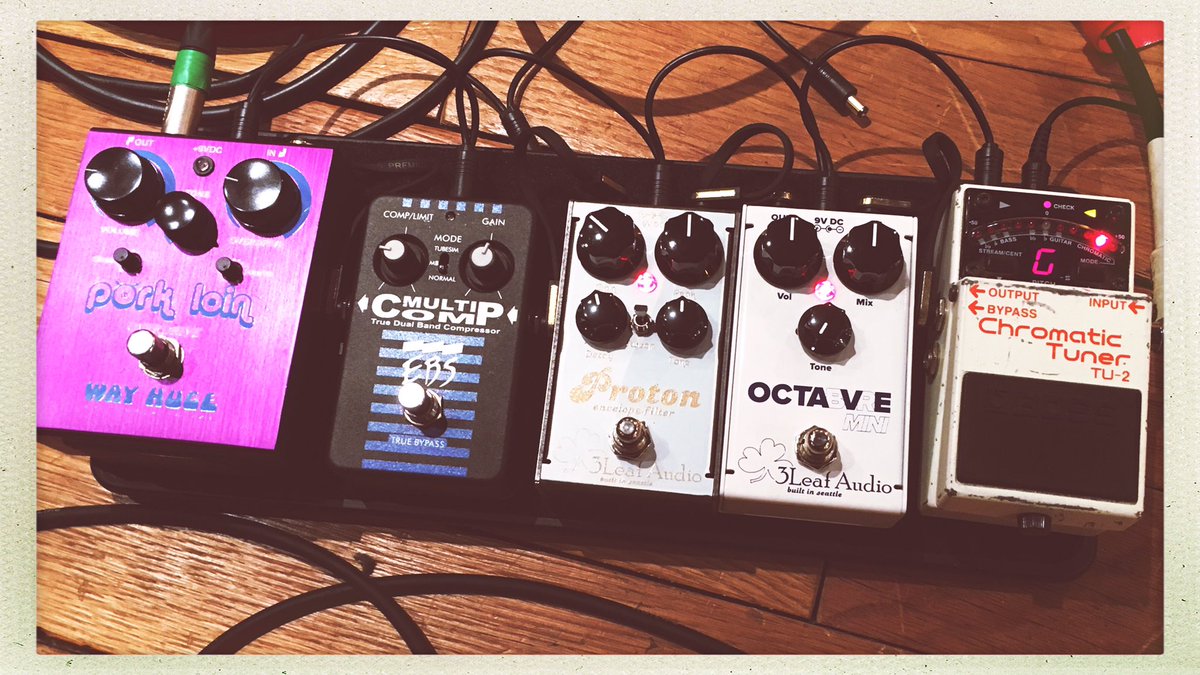 simonlittle's tweet photo. Today’s pedalboard action 👌 #WayHugePorkLoin #EBSMulticomp #3LeafAudio #Proton #OctabvreMini https://t.co/HJgLSANcAR