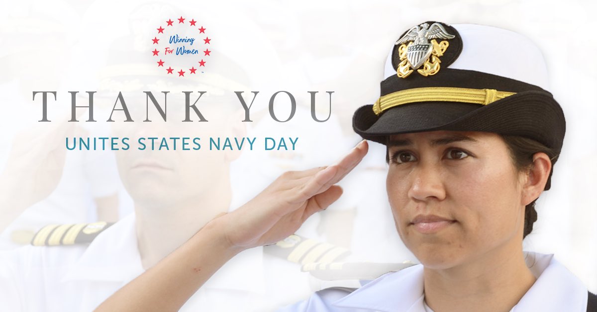 WinningForWomen's tweet photo. Happy Navy Day!  Celebrating all of the men and women who have served -- and continue to serve -- in the U.S. Navy! #supportthetroups #supportourveterans #USNavy #winningforwomen https://t.co/tRPSpZyz2u