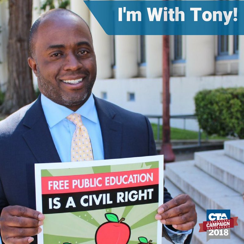 EricHeins's tweet photo. I’m voting for Tony for CA SPI because he shares our values for our students and public education. #teamtony#votepubliced. https://t.co/2l4NxDtb3w