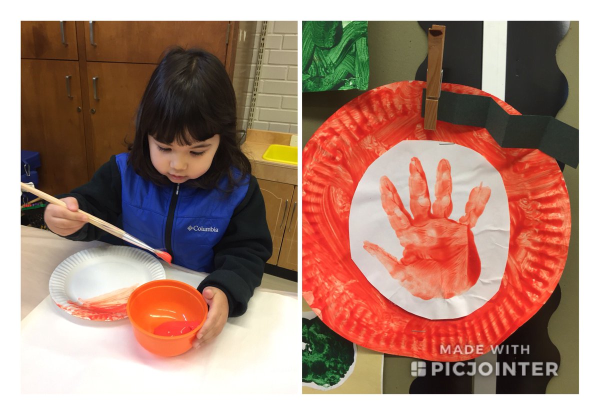 MsAccoumeh's tweet photo. Pumpkin prints with our little hands. The paint tickled our hands. Painting is our calm. https://t.co/SXj2mW1zQZ